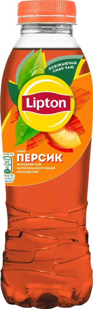 Чай холодний "Lipton" чорний з персиком 0,5л PET